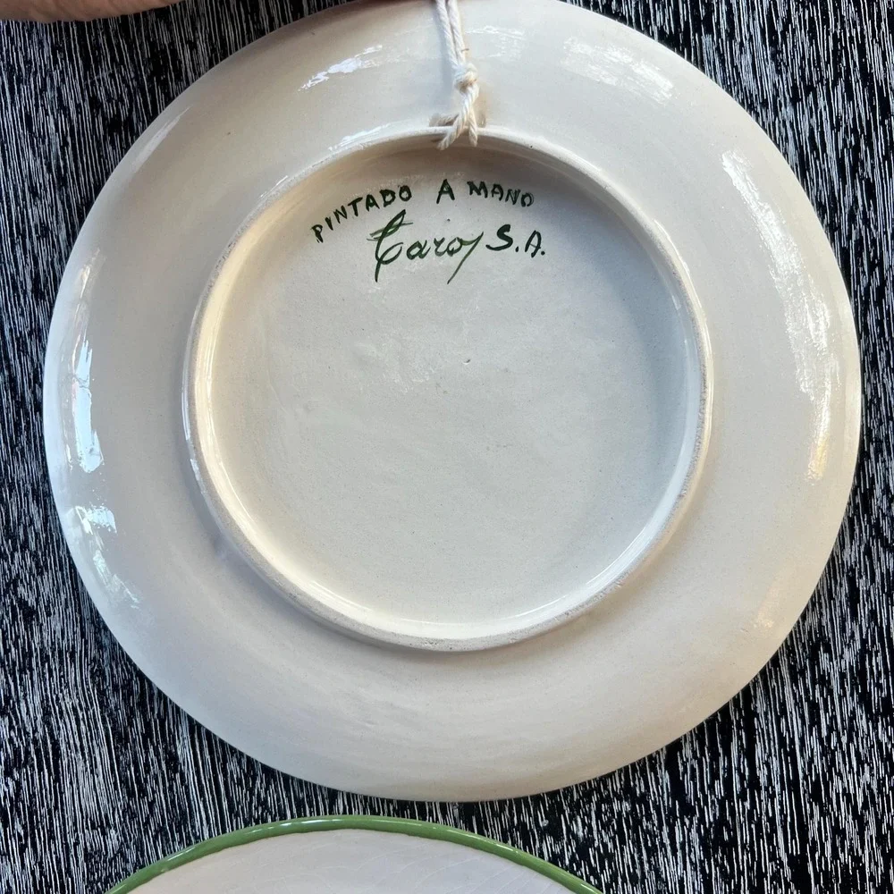 Pair of hand painted bird decorative‎ plates